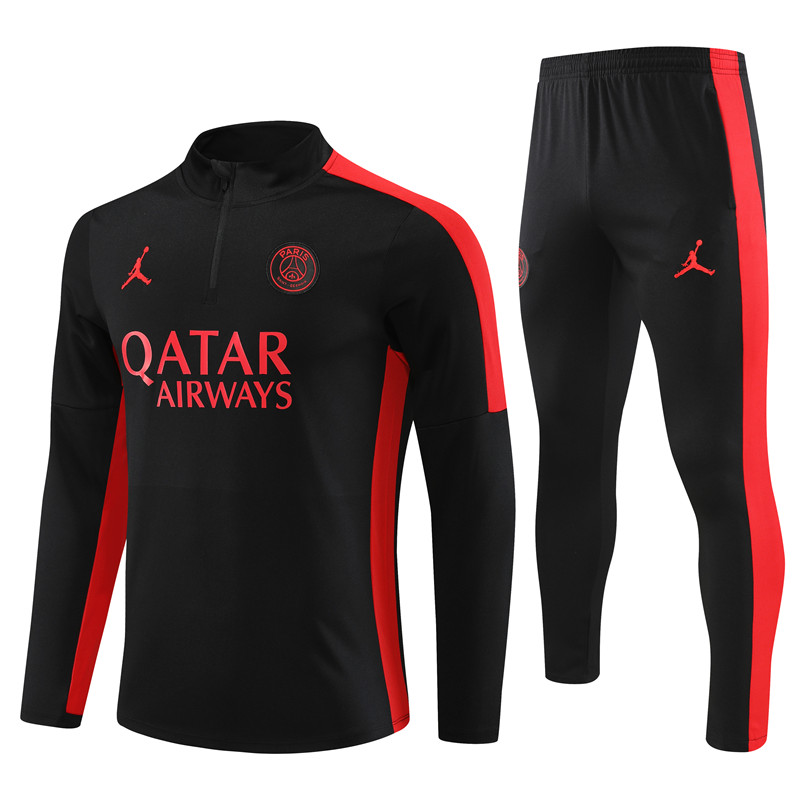 Paris Saint-Germain PSG 23-24 Long Sleeve Training Set -Black and Red